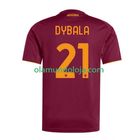 Camisola AS Roma Dybala 21 Homem Equipamento Primeiro 2025-2026 Manga Curta